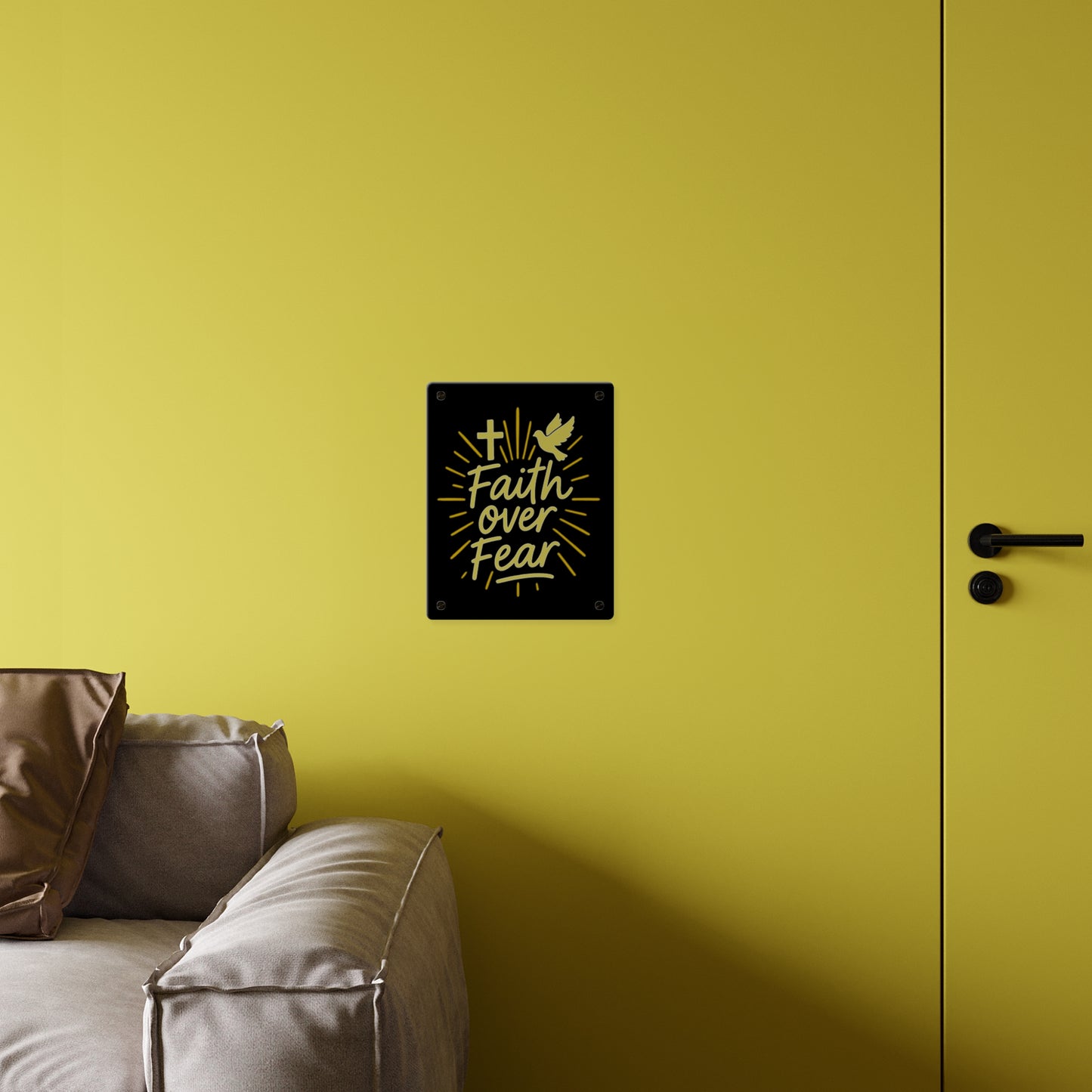 Faith Over Fear Acrylic Wall Art Panel - Inspirational Decor