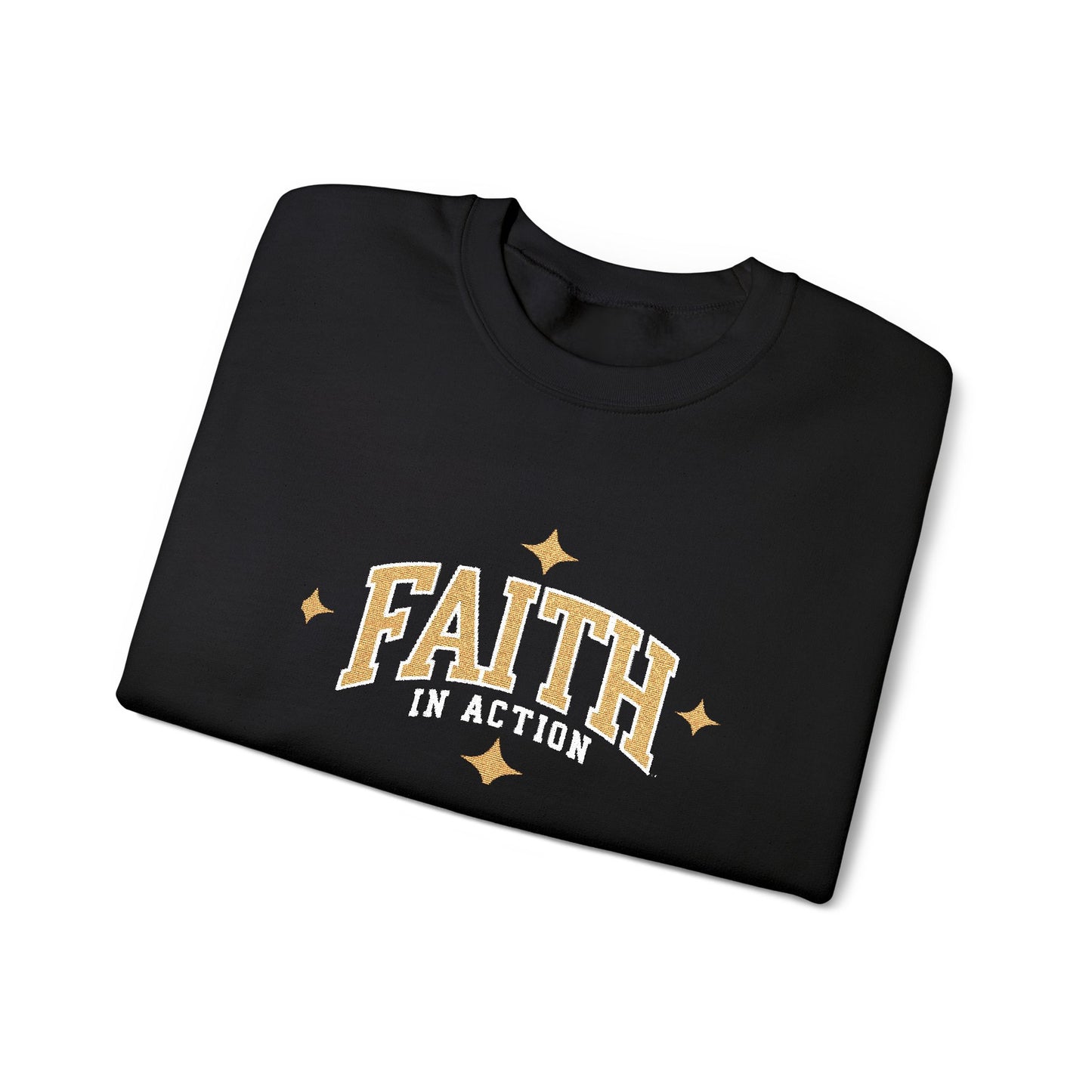 Faith in Action Embroidered  Christian Inspirational Sweatshirt