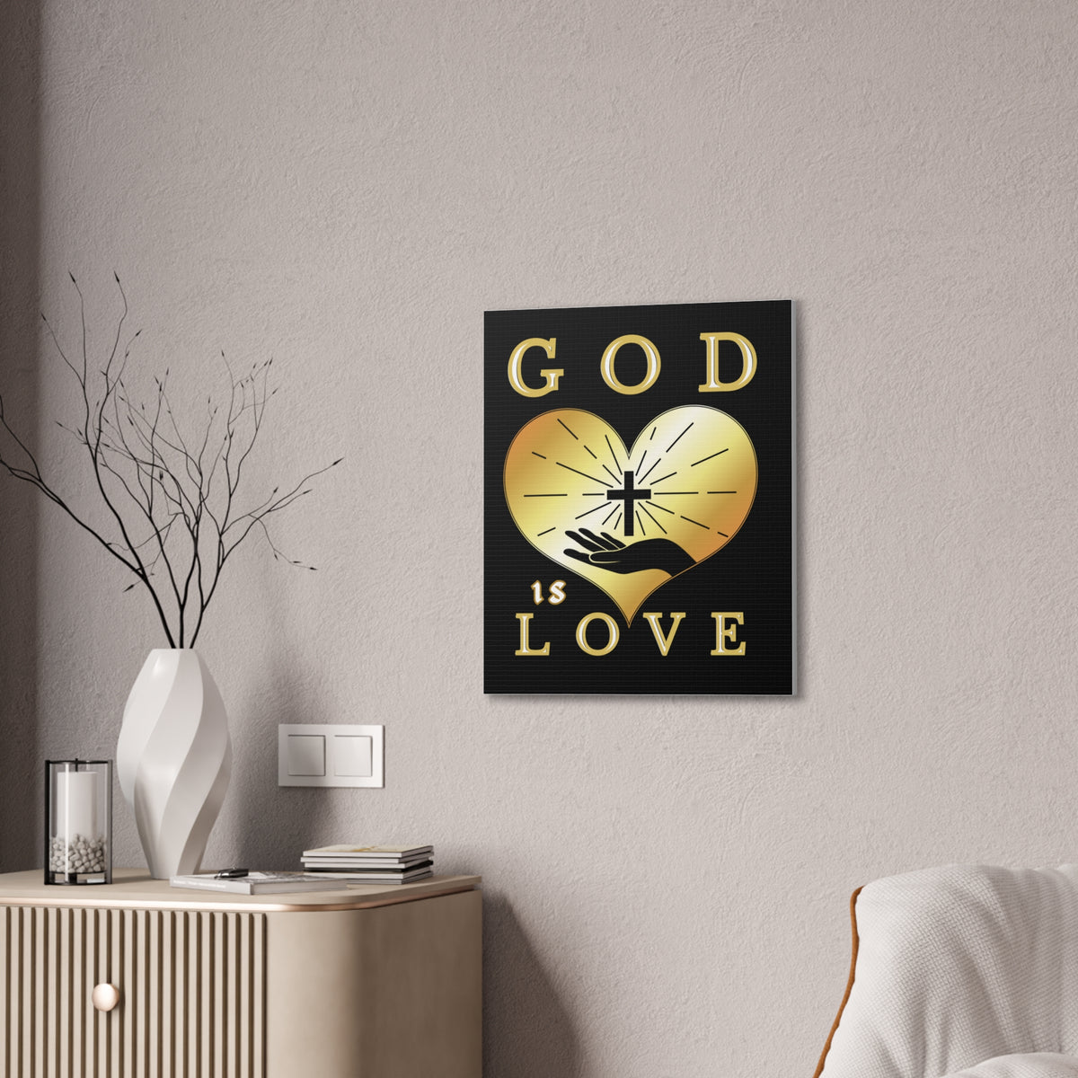 God Is Love Christian Canvas Wall Art