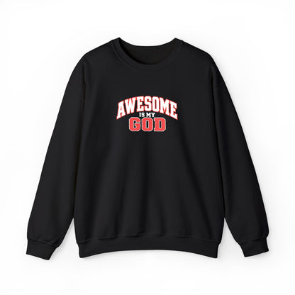 Awesome Is My God Crewneck Sweatshirt — Christian Faith Graphic Sweatshirt
