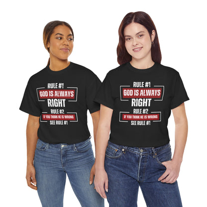 Rule #1 God’s Always Right – Christian Unisex T-Shirt | Reallife FAITH