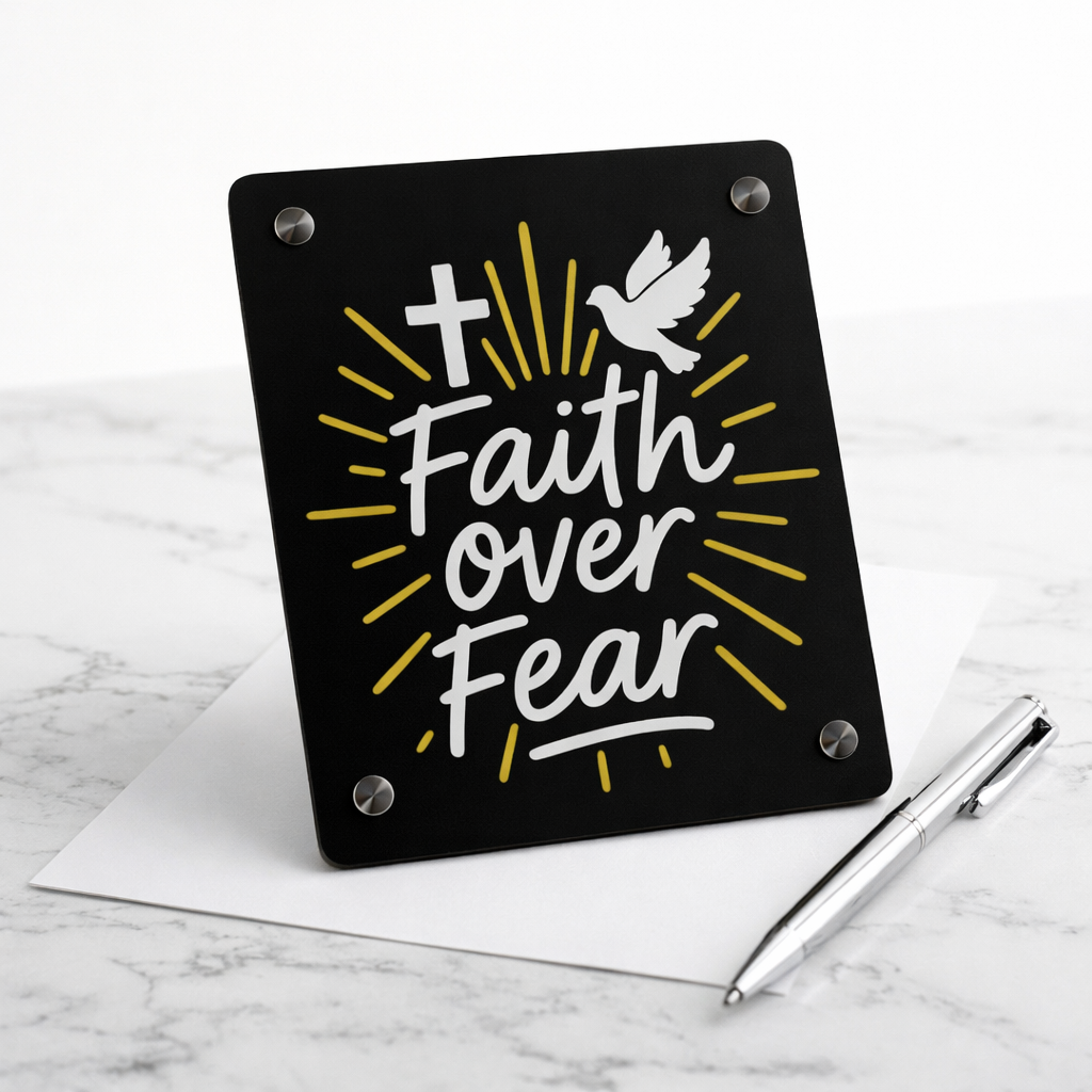 Faith Over Fear Acrylic Wall Art Panel - Inspirational Decor