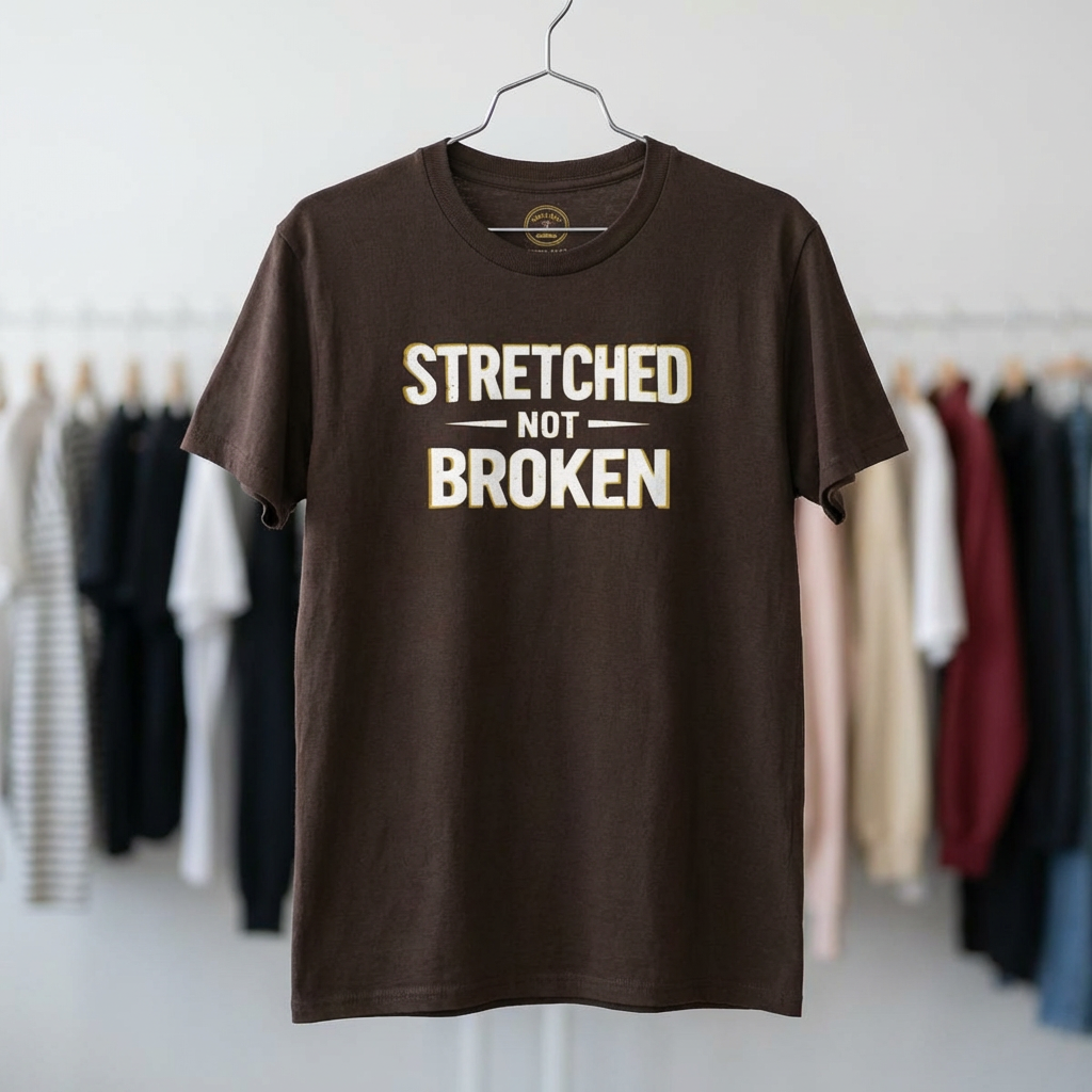 Stretched Not Broken T-Shirt – Faith Over Pressure Inspirational Tee