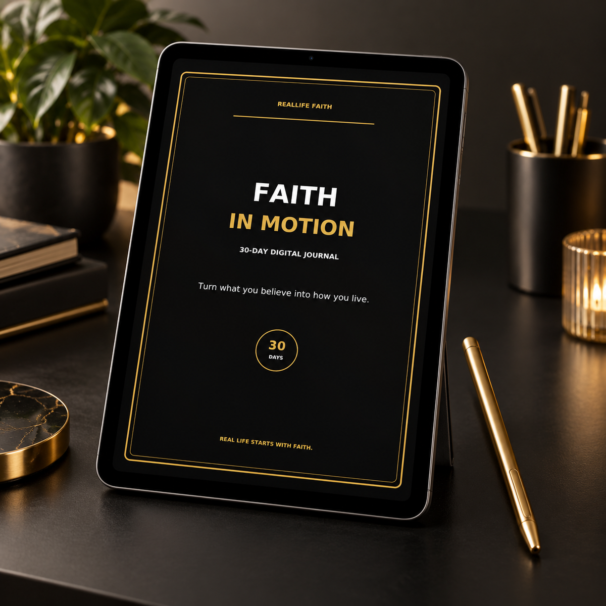 Faith in Motion: 30-Day Digital Faith Journal | Fillable & Printable PDF