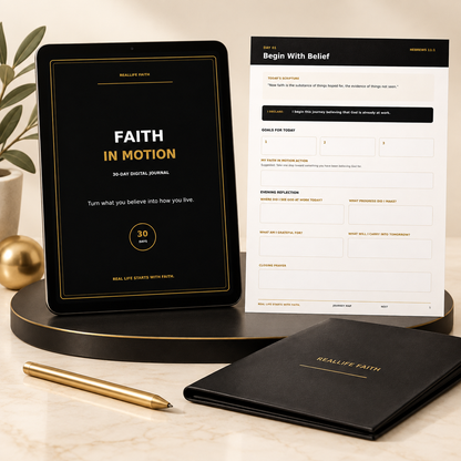 Faith in Motion: 30-Day Digital Faith Journal | Fillable & Printable PDF