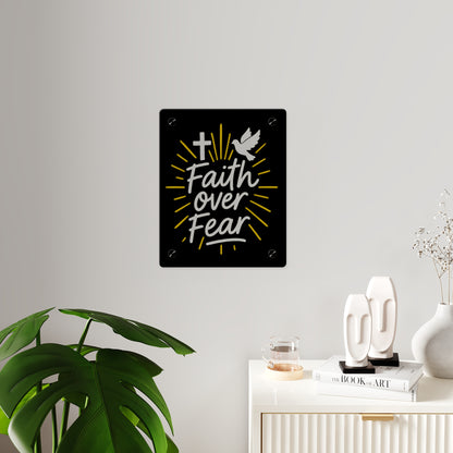 Faith Over Fear Acrylic Wall Art Panel - Inspirational Decor