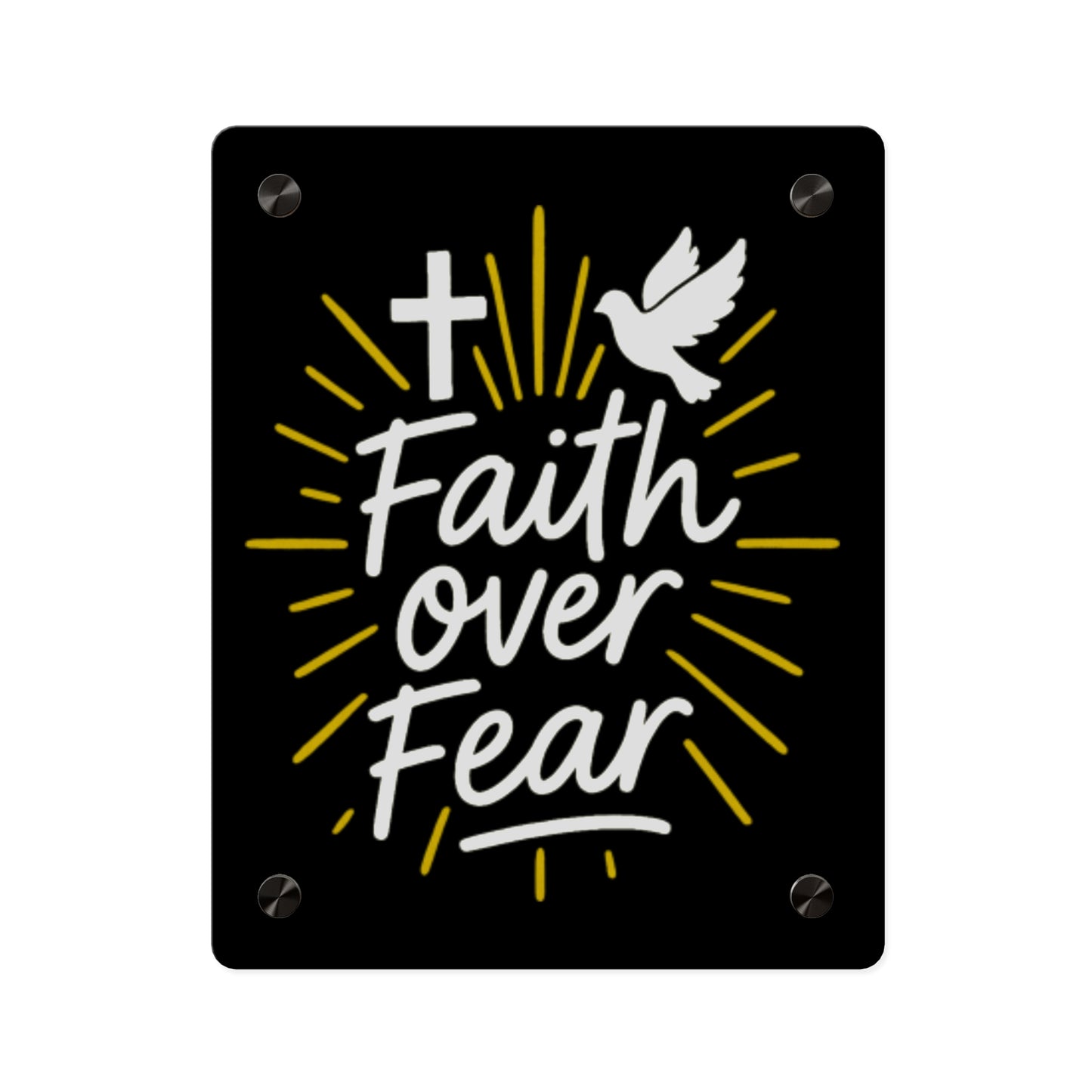Faith Over Fear Acrylic Wall Art Panel - Inspirational Decor