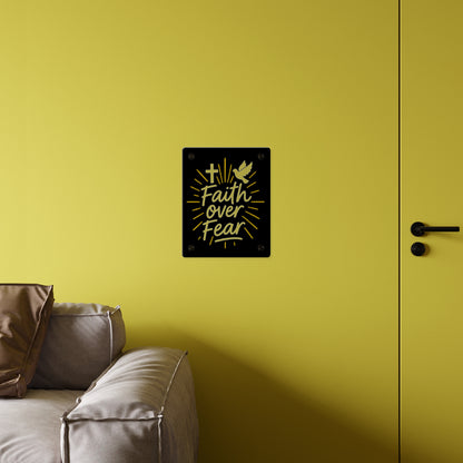 Faith Over Fear Acrylic Wall Art Panel - Inspirational Decor