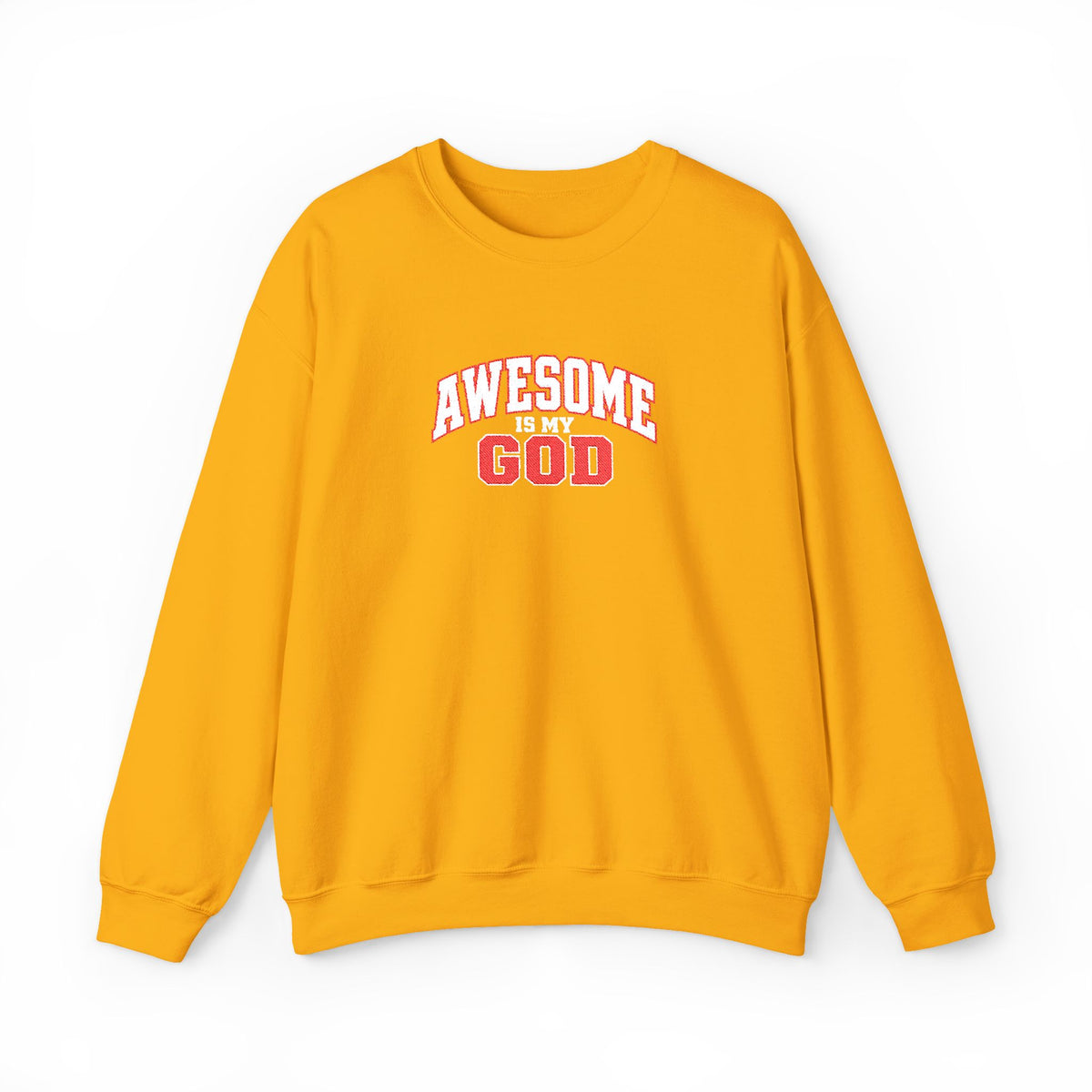 Awesome Is My God Crewneck Sweatshirt — Christian Faith Graphic Sweatshirt