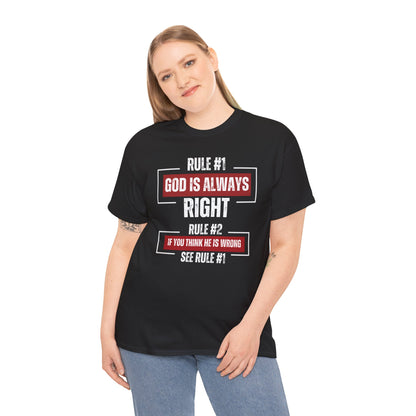 Rule #1 God’s Always Right – Christian Unisex T-Shirt | Reallife FAITH