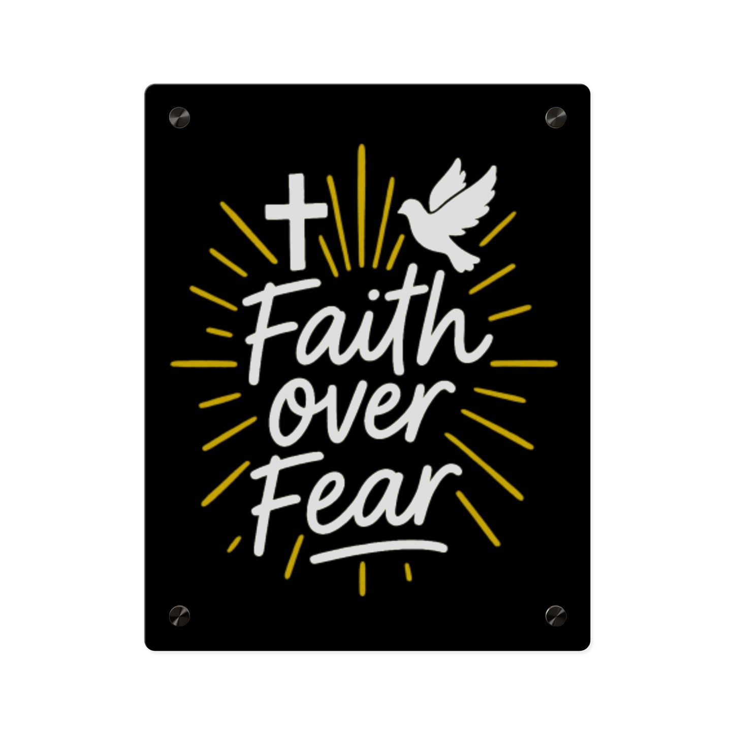 Faith Over Fear Acrylic Wall Art Panel - Inspirational Decor