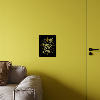 Faith Over Fear Acrylic Wall Art Panel - Inspirational Decor
