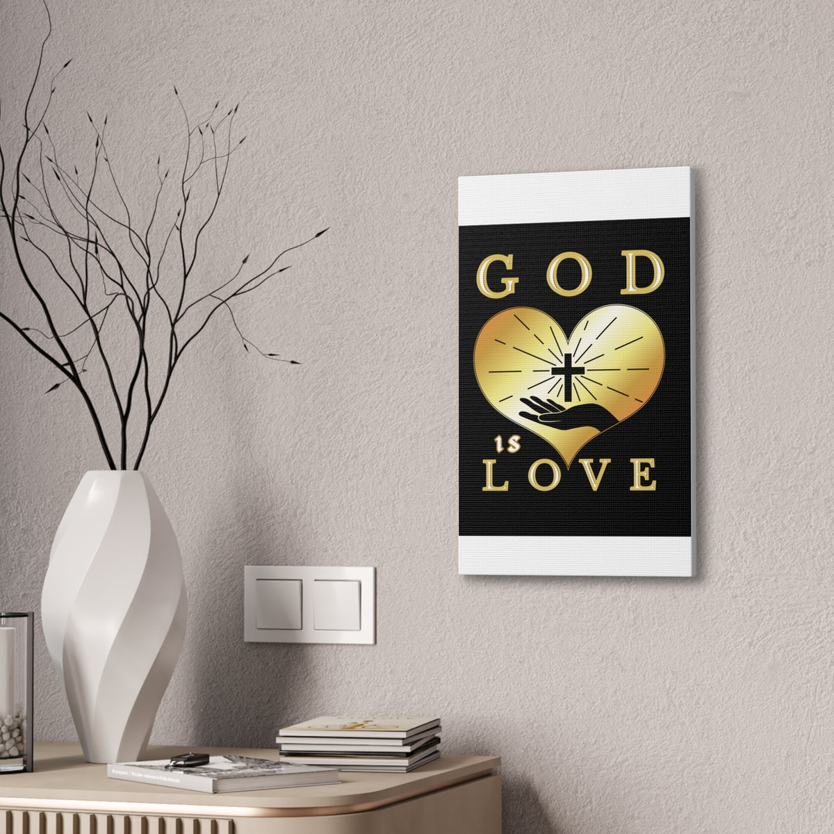 God Is Love Christian Canvas Wall Art