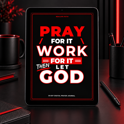Pray for It. Work for It. Let God | 30-Day Digital Prayer Journal | Fillable & Printable